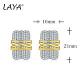 925 Silver Multi-Line High Zirconia Earrings Gift