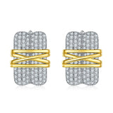 925 Silver Multi-Line High Zirconia Earrings Gift