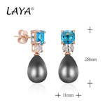 925 Silver Shell Pearl Crystal Earrings Wedding Zircon Jewelry