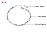 925 Silver Crystal Bracelet Wedding Gift Wholesale Charms Bracelet