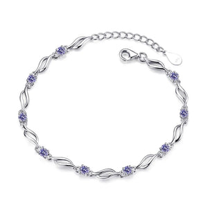 925 Silver Crystal Bracelet Wedding Gift Wholesale Charms Bracelet