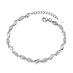 925 Silver Crystal Bracelet Wedding Gift Wholesale Charms Bracelet
