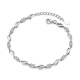 925 Silver Crystal Bracelet Wedding Gift Wholesale Charms Bracelet
