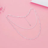 925 Silver Double Chain Necklaces for Women