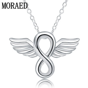 925 Silver Angel Wings Pendant Necklace Wedding Jewelry Gift