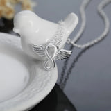 925 Silver Angel Wings Pendant Necklace Wedding Jewelry Gift