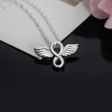 925 Silver Angel Wings Pendant Necklace Wedding Jewelry Gift