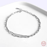 925 Sterling Silver Bead Chain Double-layer Bracelet Women