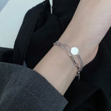 925 Sterling Silver Bead Chain Double-layer Bracelet Women