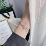 925 Sterling Silver Bead Chain Double-layer Bracelet Women