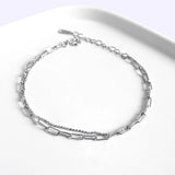 925 Sterling Silver Bead Chain Double-layer Bracelet Women
