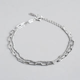 925 Sterling Silver Bead Chain Double-layer Bracelet Women