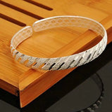 925 Silver Female Bangle No Fade Cuff Bracelet Birthday Gift