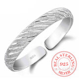 925 Silver Female Bangle No Fade Cuff Bracelet Birthday Gift