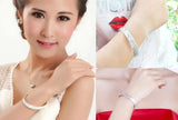 925 Silver Female Bangle No Fade Cuff Bracelet Birthday Gift