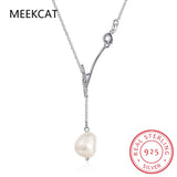 925 Silver Snake Bone Chain Baroque Pearl Necklace for Women