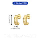 925 Silver Star Zircon Spiral Stud Earrings for Women