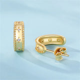 925 Silver Star Zircon Spiral Stud Earrings for Women