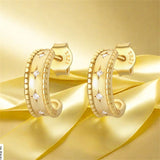 925 Silver Star Zircon Spiral Stud Earrings for Women