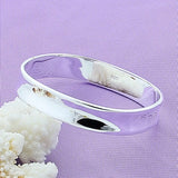925 Sterling Silver Women Cuff Bracelet Bangles High Charm Jewelry
