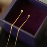 925 Silver Zircon Tassel Ear Wire Earring Wedding Party Jewelry