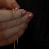 925 Silver Zircon Tassel Ear Wire Earring Wedding Party Jewelry