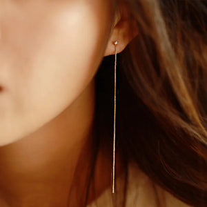 925 Silver Zircon Tassel Ear Wire Earring Wedding Party Jewelry