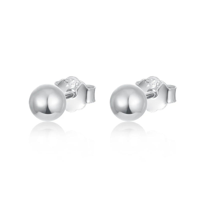 925 Silver Small Balls Stud Earrings Stackable Jewelry