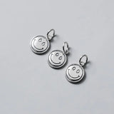 925 Silver Smile Face Round Charms 13mm Dangle Pendants