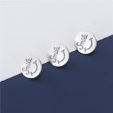925 Silver Smile Round Button Charms 12mm Bracelets DIY Jewelry Making
