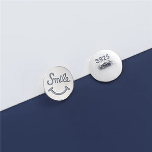 925 Silver Smile Round Button Charms 12mm Bracelets DIY Jewelry Making