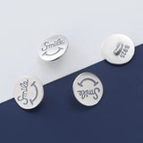 925 Silver Smile Round Button Charms 12mm Bracelets DIY Jewelry Making