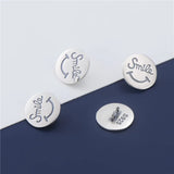 925 Silver Smile Round Button Charms 12mm Bracelets DIY Jewelry Making