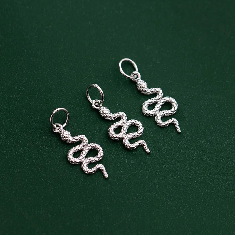 925 Silver Snake Necklace Charms Silver Pendants DIY Jewelry Gift
