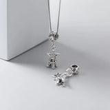 925 Silver Star&Towel Dangle Charm Set DIY Jewelry Making