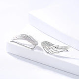 925 Silver Angel Wing Stud Earrings Anniversary Gift