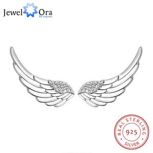 925 Silver Angel Wing Stud Earrings Anniversary Gift