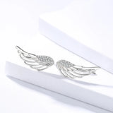 925 Silver Angel Wing Stud Earrings Anniversary Gift