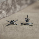925 Sterling Silver Stud Earrings Punk Vintage Jewelry High
