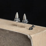 925 Silver Stud Earrings Punk Vintage Jewelry High