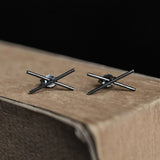 925 Sterling Silver Stud Earrings Punk Vintage Jewelry High