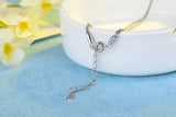 925 Silver Synthesis Pearl Double Layer Chain Necklace Wedding