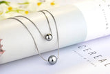 925 Silver Synthesis Pearl Double Layer Chain Necklace Wedding