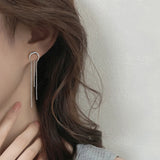 925 Silver Tassel Earrings Moon Ear Clip Wedding Party Jewelry