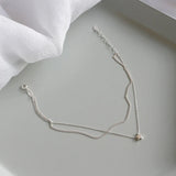 925 Sterling Silver Two Layers Star Charm Anklet For Women S925 Ankle Bracelet