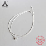 925 Sterling Silver Two Layers Star Charm Anklet For Women S925 Ankle Bracelet