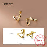 925 Silver Wave Curve Hoop Earring for Women BKEJ093
