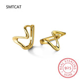 925 Silver Wave Curve Hoop Earring for Women BKEJ093