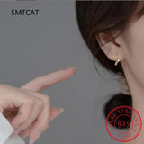 925 Silver Wave Curve Hoop Earring for Women BKEJ093