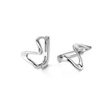 925 Silver Wave Curve Hoop Earring for Women BKEJ093